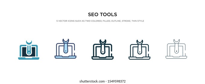 seo tools icon in different style vector illustration. two colored and black seo tools vector icons designed in filled, outline, line and stroke style can be used for web, mobile, ui