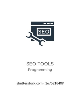 Vector de icono de herramientas de sesión. Icono de las herramientas de búsqueda planas de moda de la colección de programación aislado en fondo blanco. La ilustración vectorial se puede utilizar para diseño gráfico web y móvil, logotipo, eps10