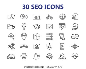  SEO Tools Line Icons collection