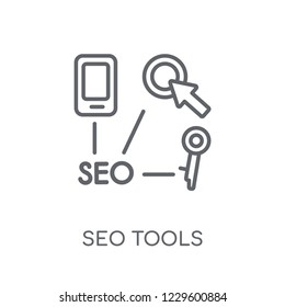 Seo Tools linear icon. Modern outline Seo Tools logo concept on white background from Programming collection. Suitable for use on web apps, mobile apps and print media.