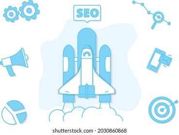 seo, tracking, branding vector illustration design 