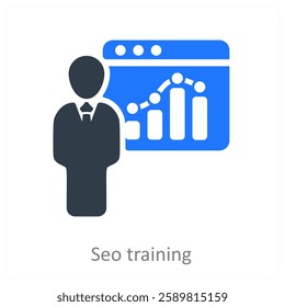 Seo Training and education icon concept
