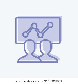 SEO Training Icon in trendy two tone style isolated on soft blue background