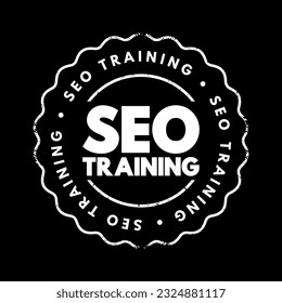 Seo Training - process of improving your website to increase visibility on popular search engines, text concept stamp