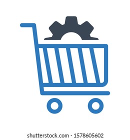 seo trolley vector glyph color icon 