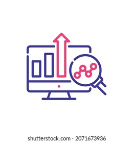 Seo vector 2 colours Icon Design illustration. Web Analytics Symbol on White background EPS 10 File