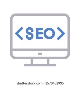 seo vector color line icon 