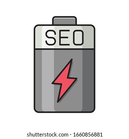 icono de color plano del vector seo 