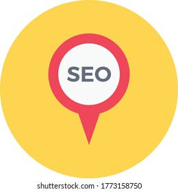 seo vector flat color icon 