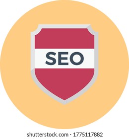 seo vector flat color icon 