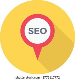 seo vector flat color icon 