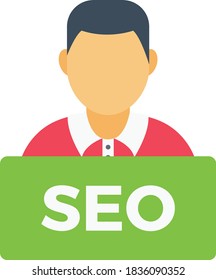 icono de color plano de vector seo