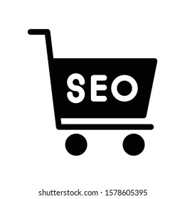seo vector glyph flat icon 