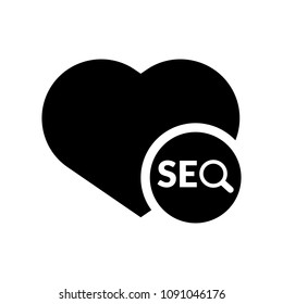 SEO vector icon and heart