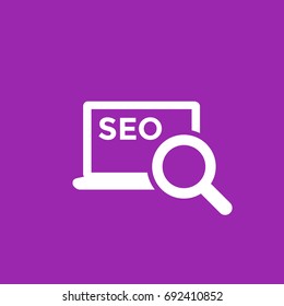 seo vector icon with laptop
