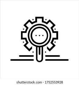 SEO Vector Icon | Search Icon | Magnifier | Research | Gear icon symbol Illustration