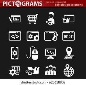 seo vector icons for user interface design