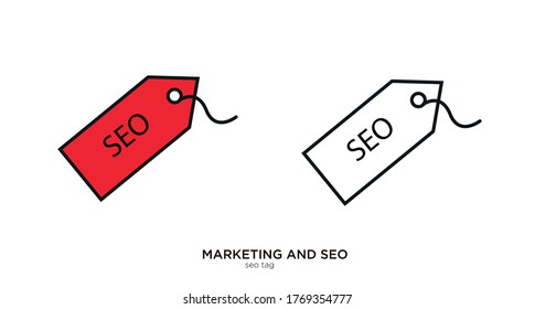 Seo vector illustration lineal color and filled design