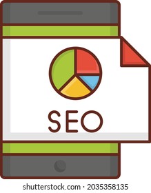 SEO-Vektorgrafik auf transparentem Hintergrund. Symbole in Premium-Qualität. Vector Line Flaches Farbsymbol für Konzept und Grafikdesign.