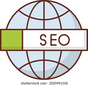 SEO Vector illustration on a transparent background. Premium quality symbols. Vector Line Flat color  icon for concept and graphic design.