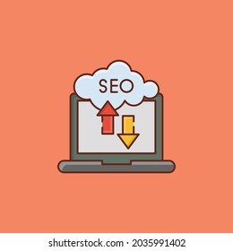 SEO Vector illustration on a transparent background. Premium quality symbols. Vector Line Flat color  icon for concept and graphic design.