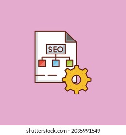 SEO Vector illustration on a transparent background. Premium quality symbols. Vector Line Flat color  icon for concept and graphic design.