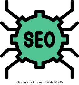 Ilustración del vector SEO sobre un fondo transparente.Símbolos de calidad premium.Iconos vectores de trazo para el diseño de conceptos y gráficos.