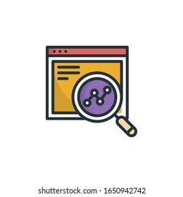 Icono de contorno de vectores de Seo relleno. EPS 10 