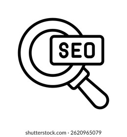 Seo Vector outline icon. Eps10 file 