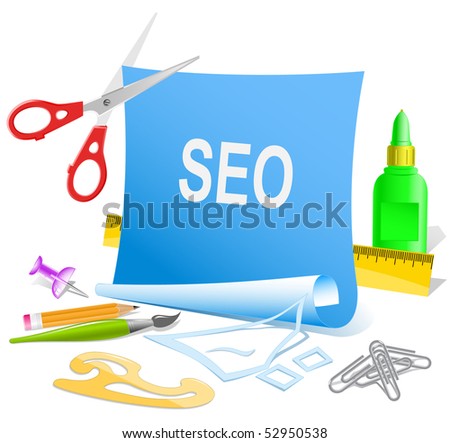 Seo. Vector paper template.