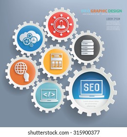 SEO and web development design infographic design,clean vector