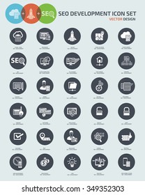 SEO and Web Development icons set design,vector