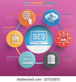 SEO and web development info graphic design, vector
