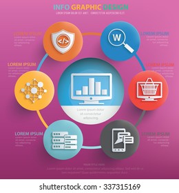 SEO and web development info graphic design,vector