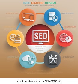 
SEO and web development info graphic design,clean vector