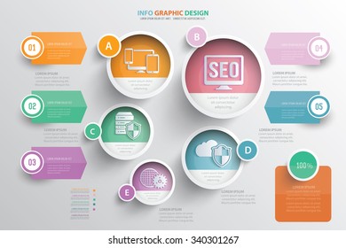 SEO and web development info graphic design.clean vector