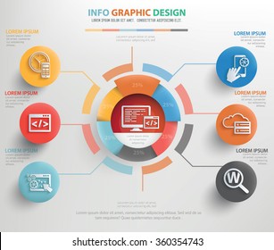 
SEO and web development info graphic design,clean vector
