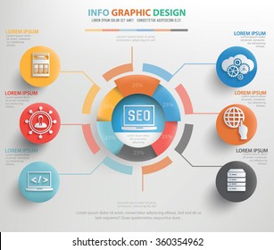 
SEO and web development info graphic design, vector