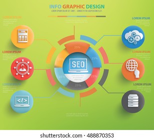 
SEO and web development info graphic design, vector