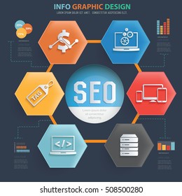 
SEO and web development info graphic design,clean vector