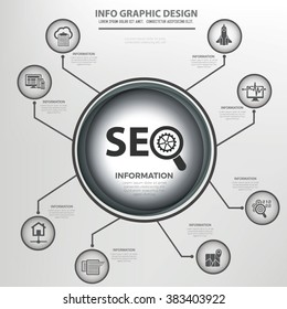 SEO and web development  info graphics design,clean vector
