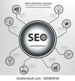 SEO and web development  info graphics design,clean vector