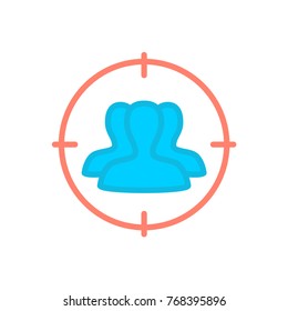 SEO web flat icon targeting