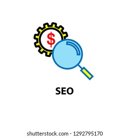 SEO Web Icon isolated on white background Vector illustration.