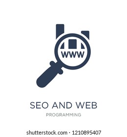 Seo and web icon. Trendy flat vector Seo and web icon on white background from Programming collection, vector illustration can be use for web and mobile, eps10