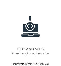 Seo and web icon vector. Trendy flat seo and web icon from seo & web collection isolated on white background. Vector illustration can be used for web and mobile graphic design, logo, eps10