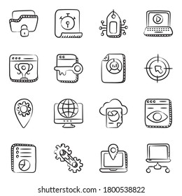 Seo and Web Icons in Modern Linear Style Pack 