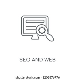 Seo and web linear icon. Seo and web concept stroke symbol design. Thin graphic elements vector illustration, outline pattern on a white background, eps 10.