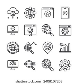 SEO and web marketing icon set