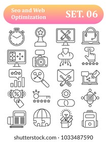 Seo and web optimization icons